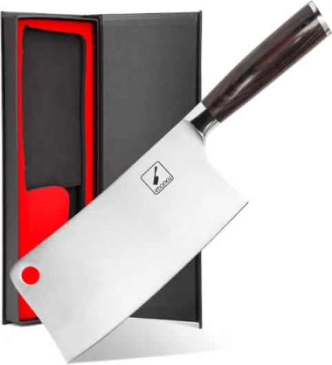 Imarku Cleaver Knife 7 Inch Meat Cleaver - SUS440A Japan High Carbon Stainless Steel Butcher Knife with Ergonomic Handle, Ultra Sharp Knife, Kitchen Gadgets for Home/Restaurant,Perfect Christmas Gifts