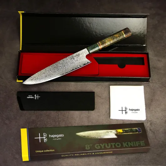 Couteau de Chef Damascus Unique en Son Genre de poignée Professionnel Couteau de Cuisine de Chefs Japonais VG10 Haute qualité 67 Couches Couteau Damas avec Sheath (Gyuto 8") 20 cm