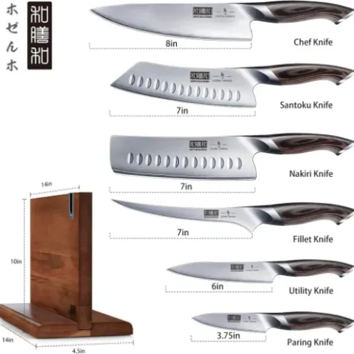 Test HOSHANHO Lot de 7 Couteaux de Cuisine : un set complet avec bloc magnétique qui fait bien le job