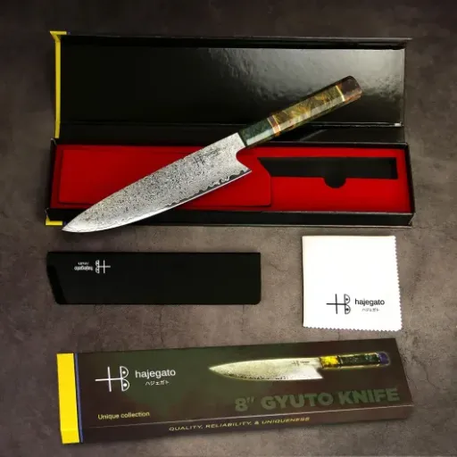 Test Hajegato Gyuto 8" : un couteau de chef Damas qui coupe vraiment, sans trop de blabla