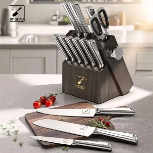 Test imarku Set Couteau Cuisine 14 pièces : un bloc complet qui fait le job sans se ruiner