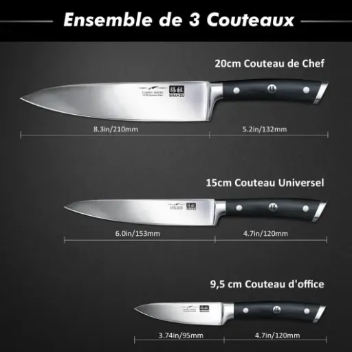 Test SHAN ZU Set Couteaux Cuisine : 3 lames qui font le taf sans exploser le budget