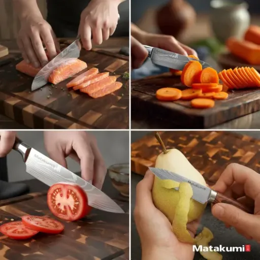 Test Matakumi couteau cuisine japonais (set 4 pcs) : ça coupe sérieux pour le prix