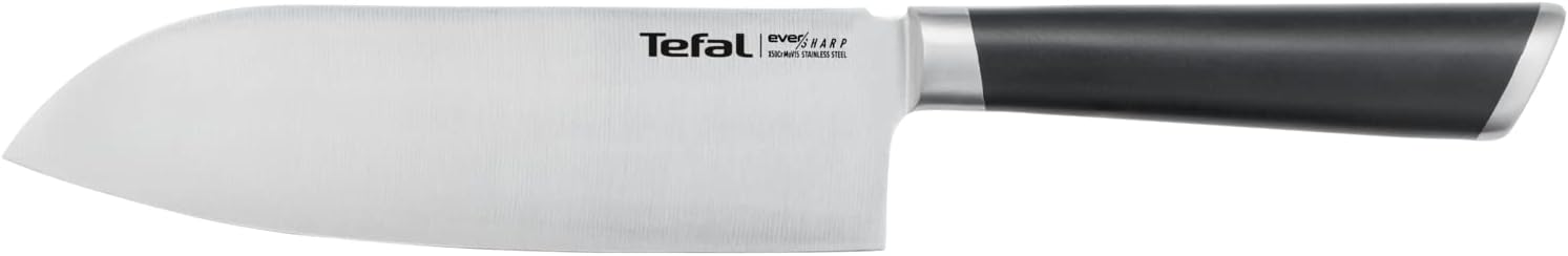 Couteau de cuisine Santoku 16,5 cm, Multiusages, Aiguiseur intégré, Technologie exclusive de verrouillage, Acier inoxydable allemand, Affûtage optimal, Etui innovant, Ever Sharp K2579024