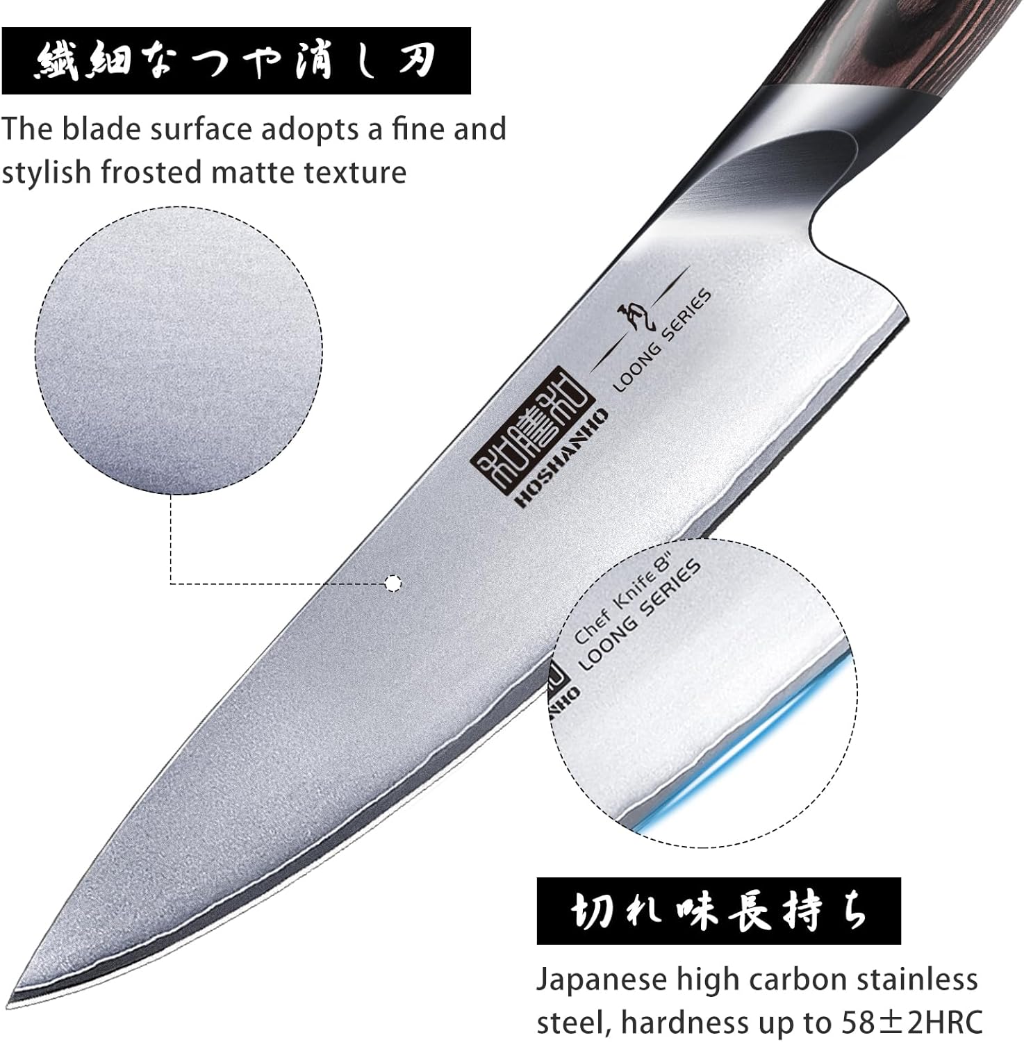 Set Couteau Cuisine 8 Pièces, Couteaux de CuisineJaponais en Super Acier avec Bloc, Ensemble de Couteau de Cuisine Professionnels Ultra Tranchants avec Ciseaux Knife Set 8 pieces