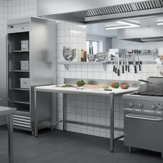 Générique Table de Découpe Adossée Professionnelle – 2000 x 700 mm – Acier Inoxydable – Planche Épaisse 25 mm – Rebord Arrière 100 mm – Hygiène et Solidité 200 Centimètres