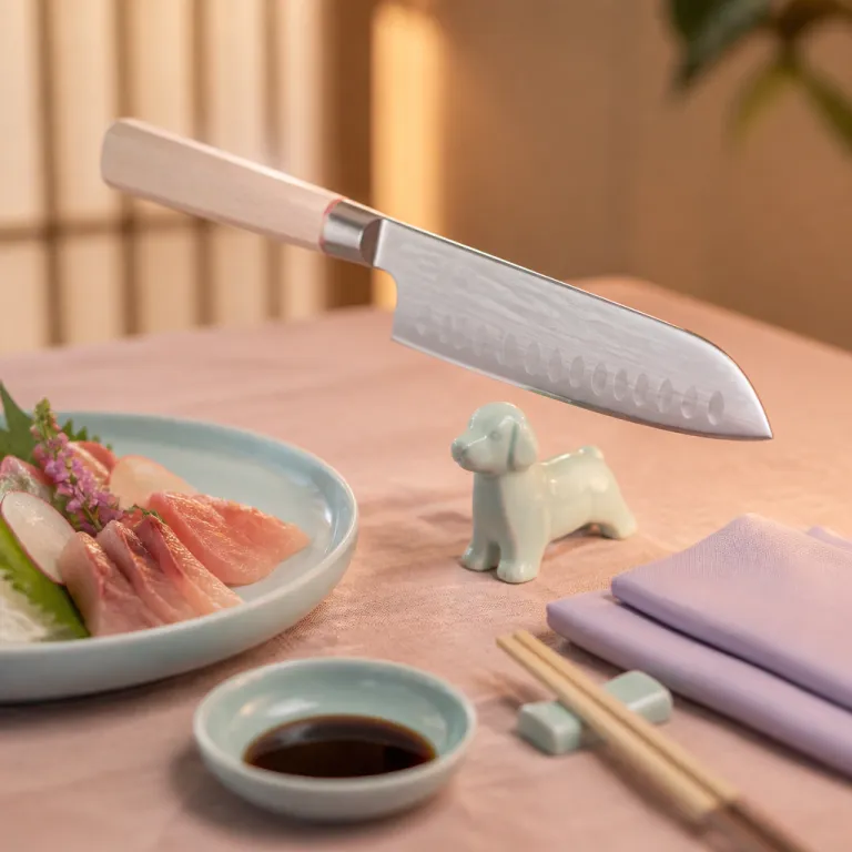 Quand le porte couteau chien sublime les couteaux japonais à table
